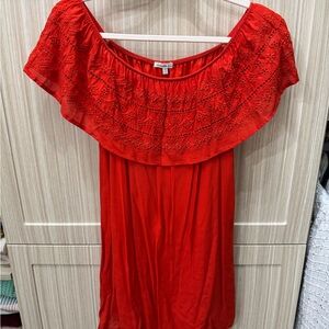 Red Off-Shoulder Dress